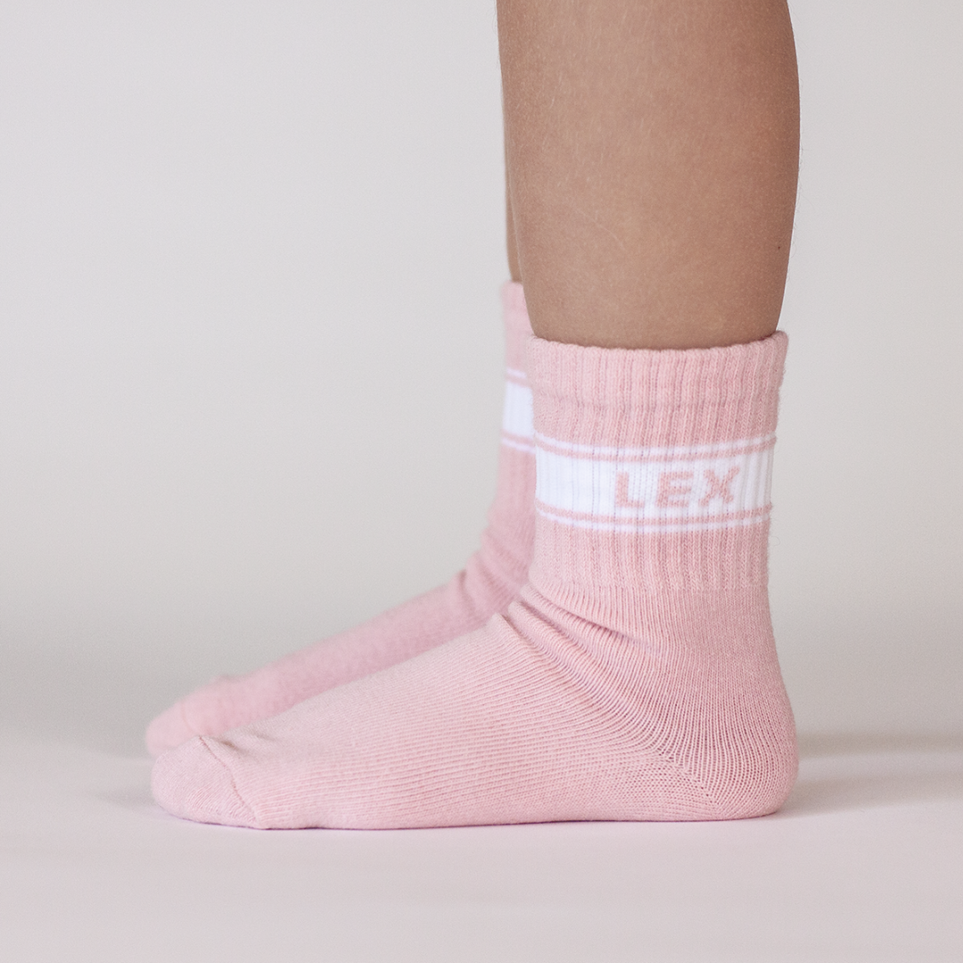 WANDER CREW SOCKS (DUSTY PINK)