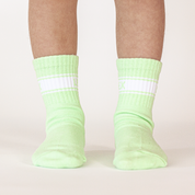 WANDER CREW SOCKS (LIME GREEN)