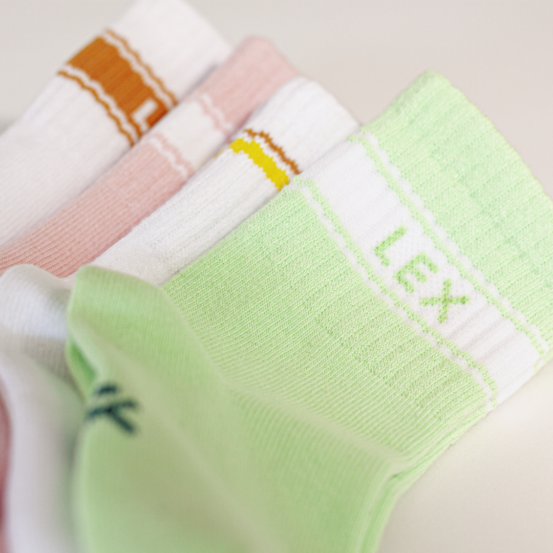 WANDER CREW SOCKS (LIME GREEN)