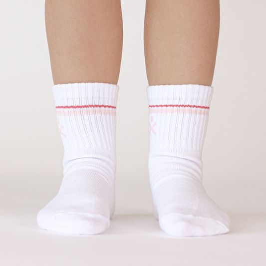 WANDER CREW SOCKS (RETRO PINK STRIPE)